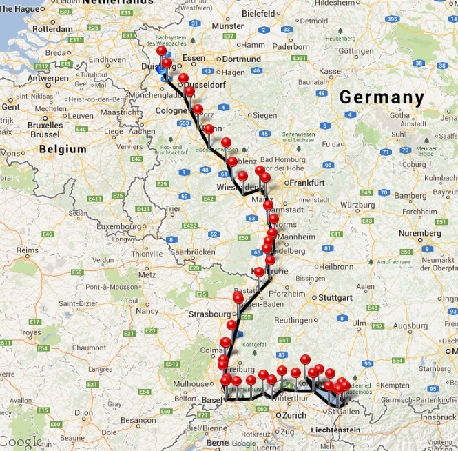 Rhine Cycle Route Auntie Helen